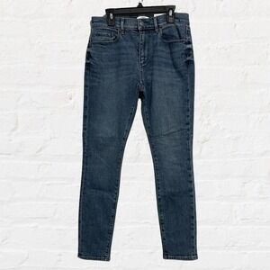 Loft Skinny Petite Mid Rise Jeans Dark Wash Denim Blue Women's Sz‎ 2P New